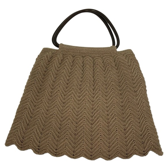 Nine West Handbags - Vintage Nine‎ West Brown Woven Macrame Crocheted Handbag Knitting Big Purse Boho